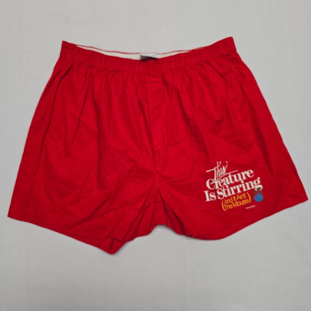 Vintage Funny Boxers Peacock Red XL 42-44 Christmas Graphic Men's Underwear 90s